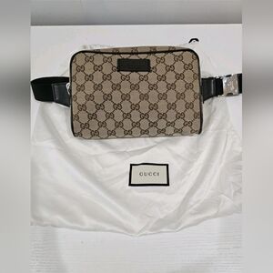 Gucci Monogram Canvas Belt Bag with Adjustable Strap